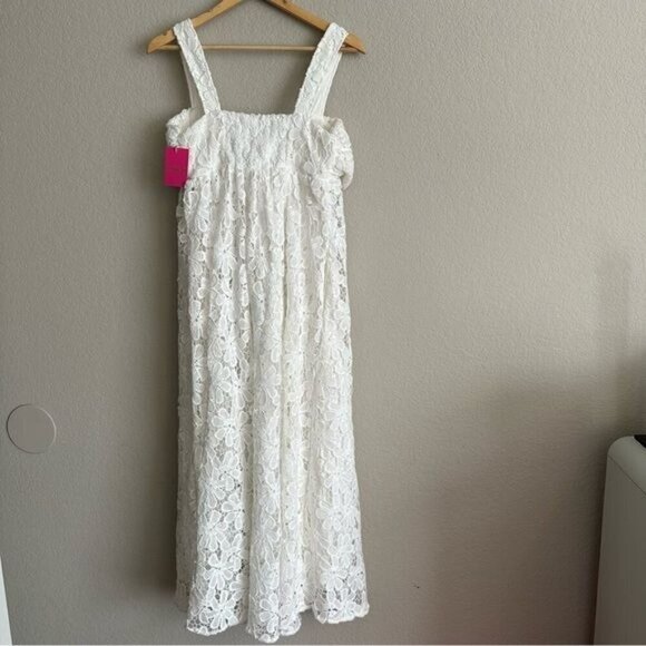 Buddy Love KENNY SMOCKED BACK MAXI DRESS - WHITE Size Small - Picture 4 of 16